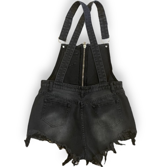 UNIF front zip denim overall shorts - Picture 4 of 7